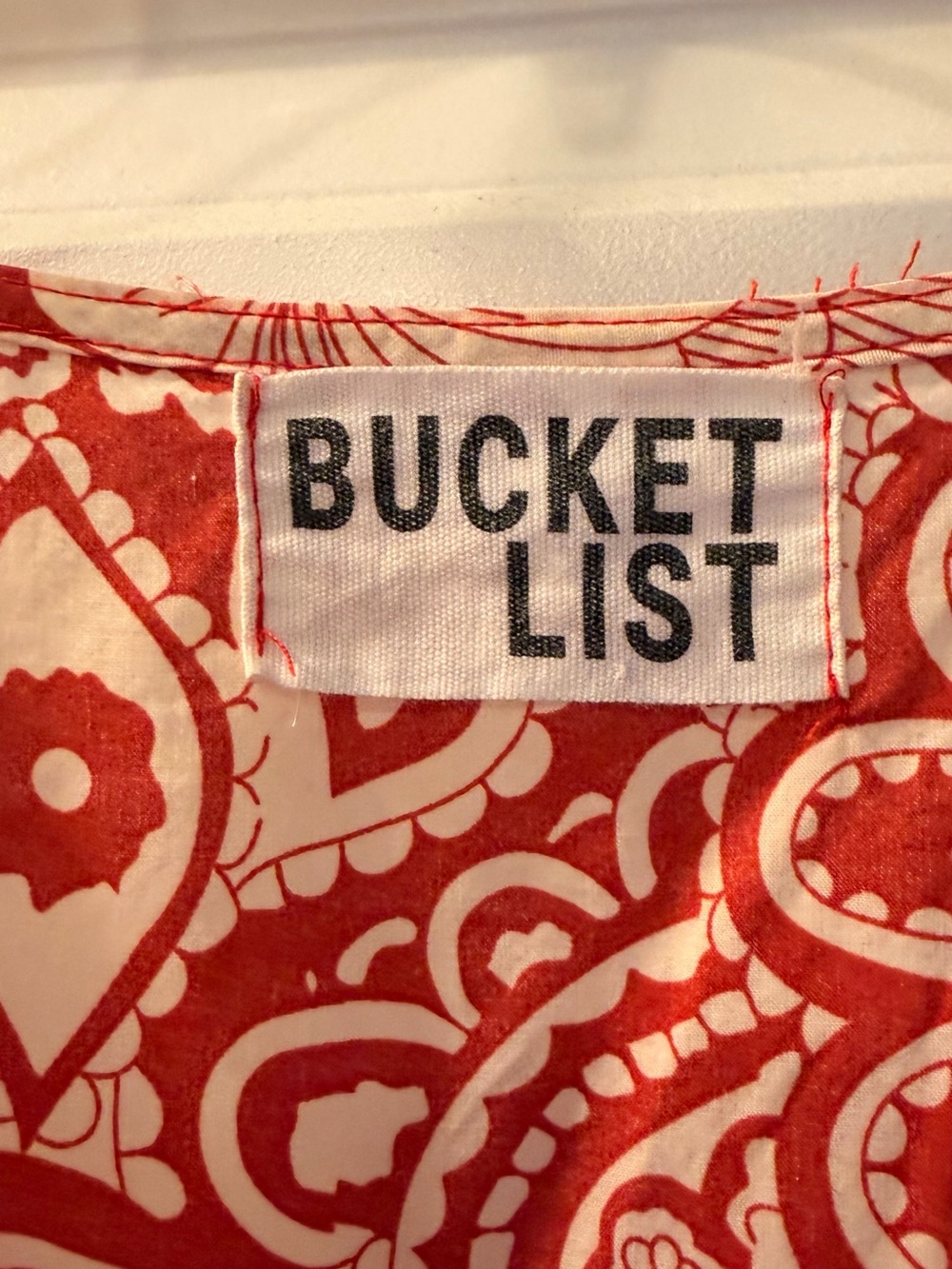 BUCKETLIST Dark Orange and Cream Floral Paisley Cotton Tiered Sundress - Picture 5 of 5